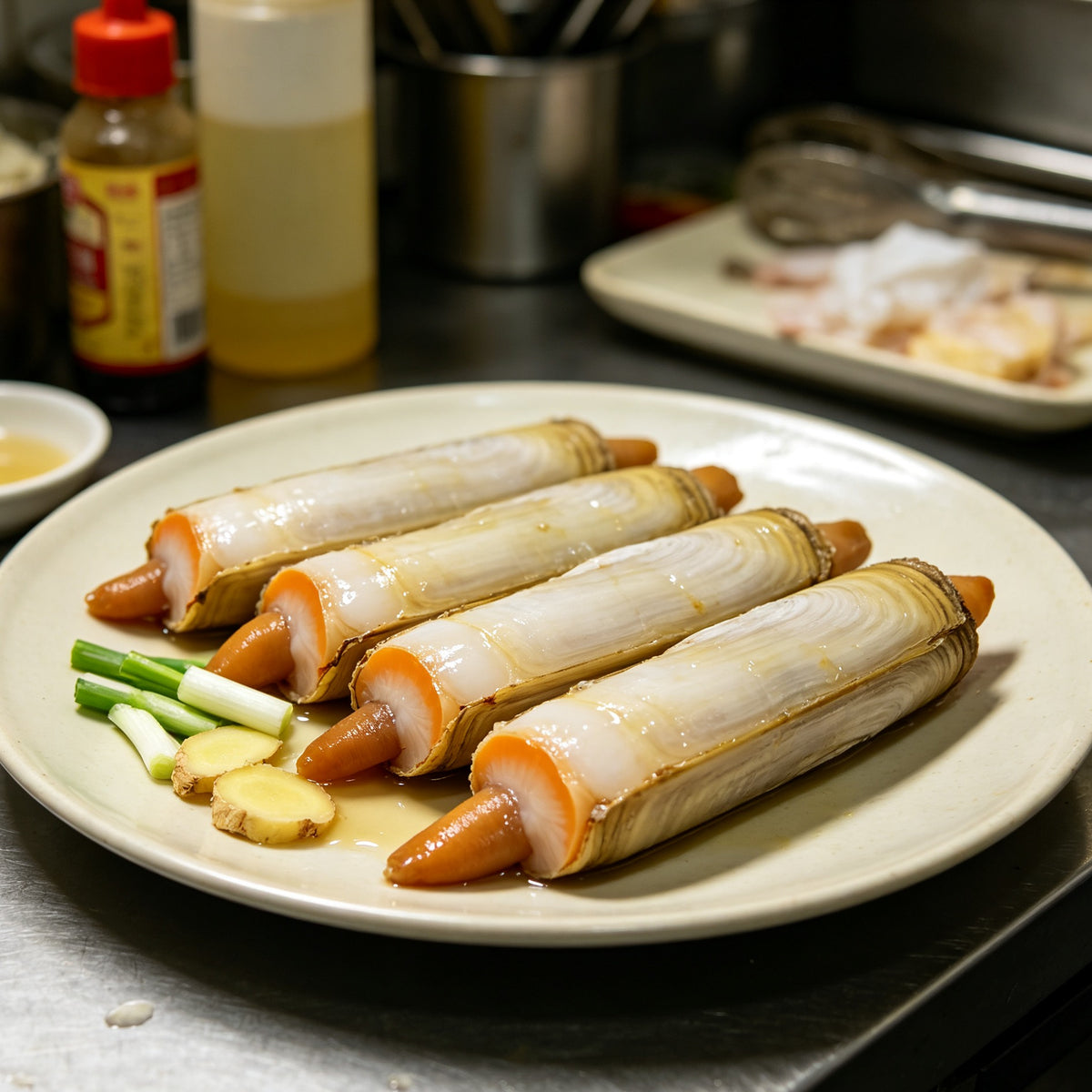 Fresh Razor Clams Shell On